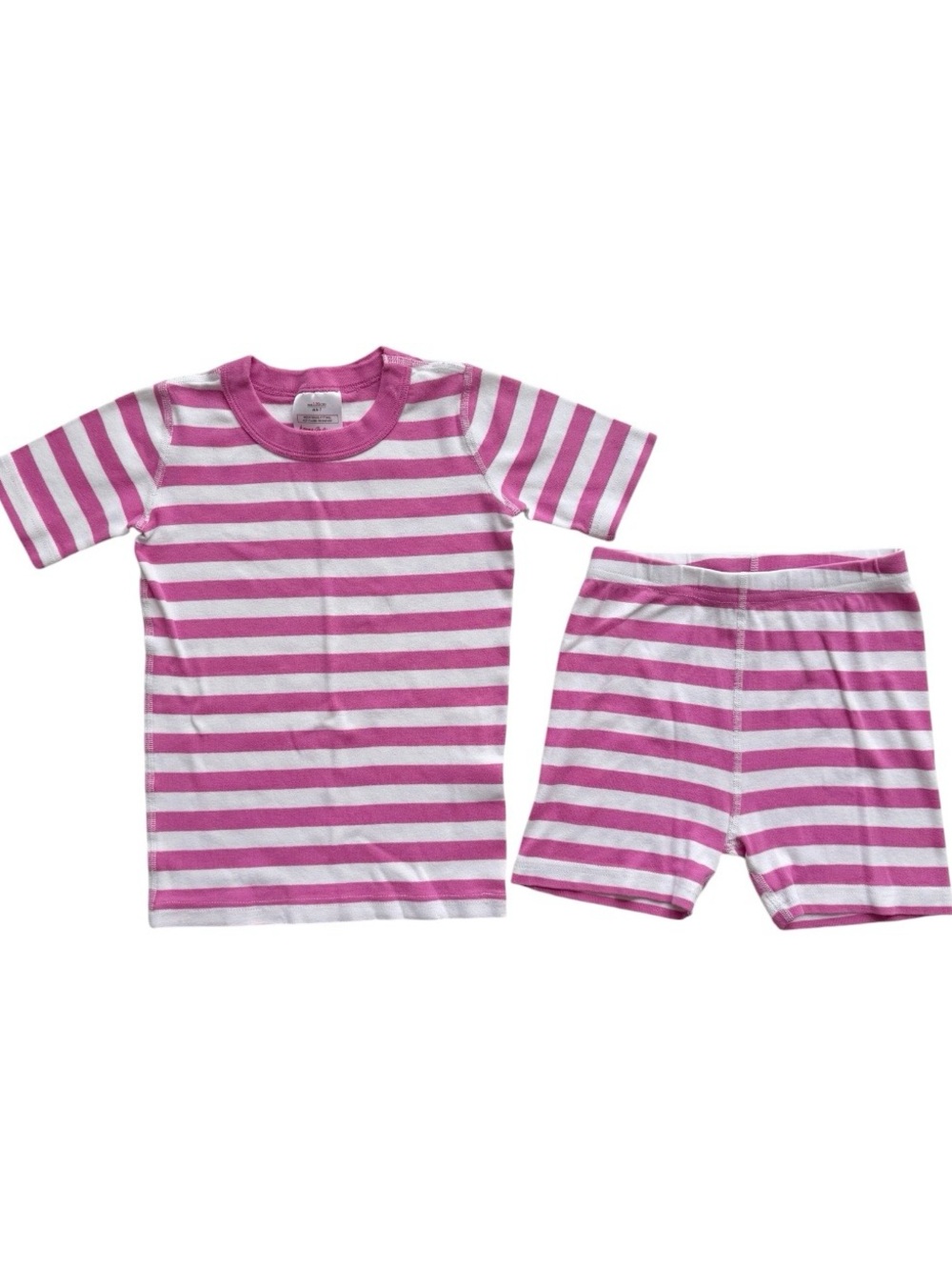Hanna Andersson Short John Pink and White Striped Pajamas Size 6/7